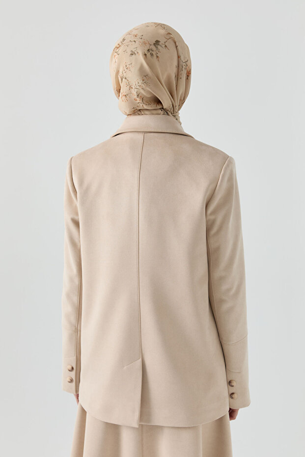 Süet Ceket - Bej - 5