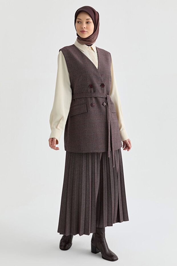 Plisoley Etek - Bordo - 2