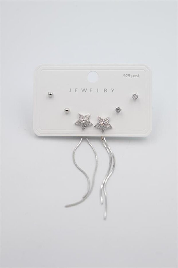 Multiple Set Earrings - Silver - 2
