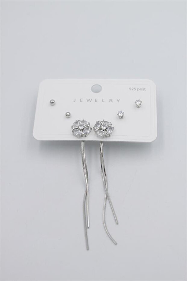 Multiple Set Earrings - Silver - 2