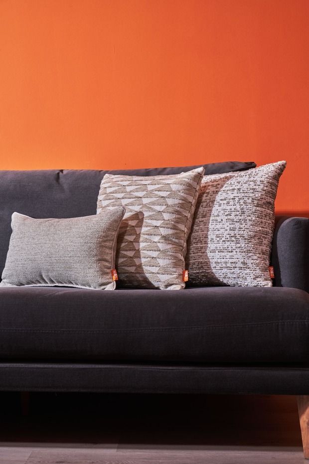 3-Piece Throw Pillow Cover with Geometric Pattern, Chevron Line Effect, and Zigzag Pattern - Cream