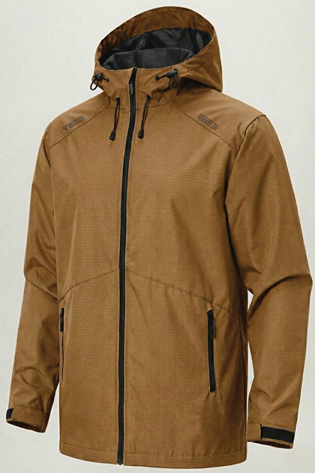 Men's Windbreaker/Raincoat Outdoor Shoulder Detailed Transitional Smoked Sports Jacket