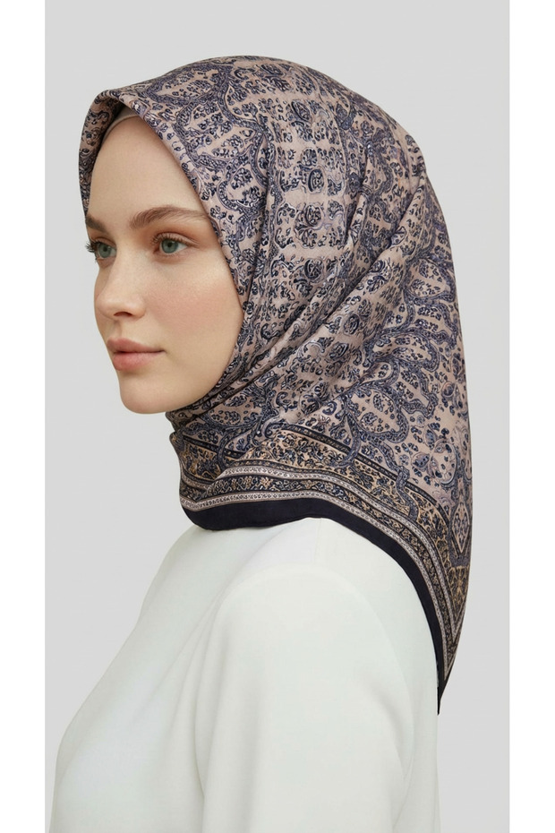 Mori̇ya Patterned Cupro Scarf - Black - 6