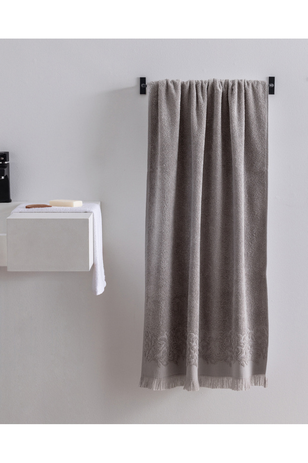 Amande 100% Cotton Bath Towel - Gray - 70X140 cm