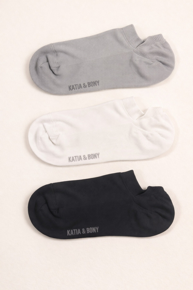 Kadın 3'lü Basic Step Çorap Siyah Mix - 1