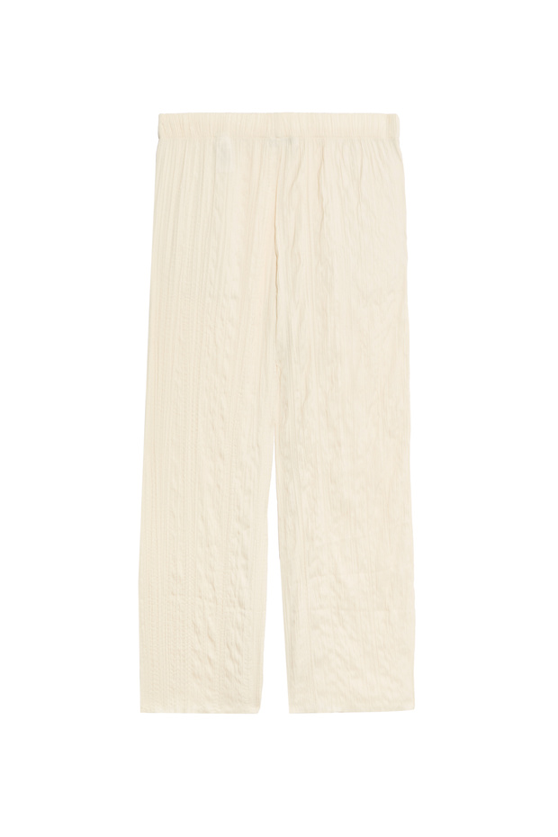 Pliseli Geniş Paça Pantolon - 6