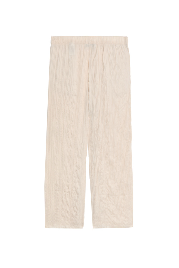 Pliseli Geniş Paça Pantolon - 3