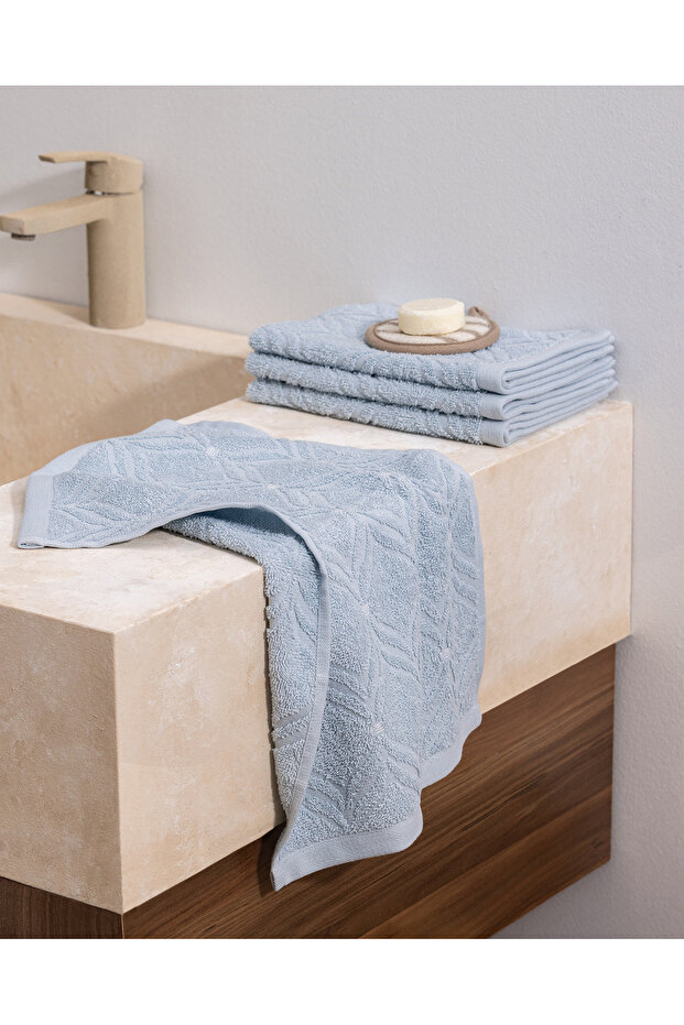 Muguet 4-Pack Cotton Hand Towels - Blue - 30X45 cm