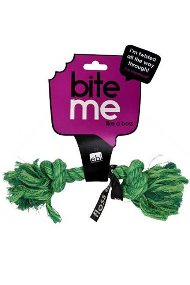 Bite Me 'Do You Even Floss Dawg' Playing Rope - GREEN/20CM
