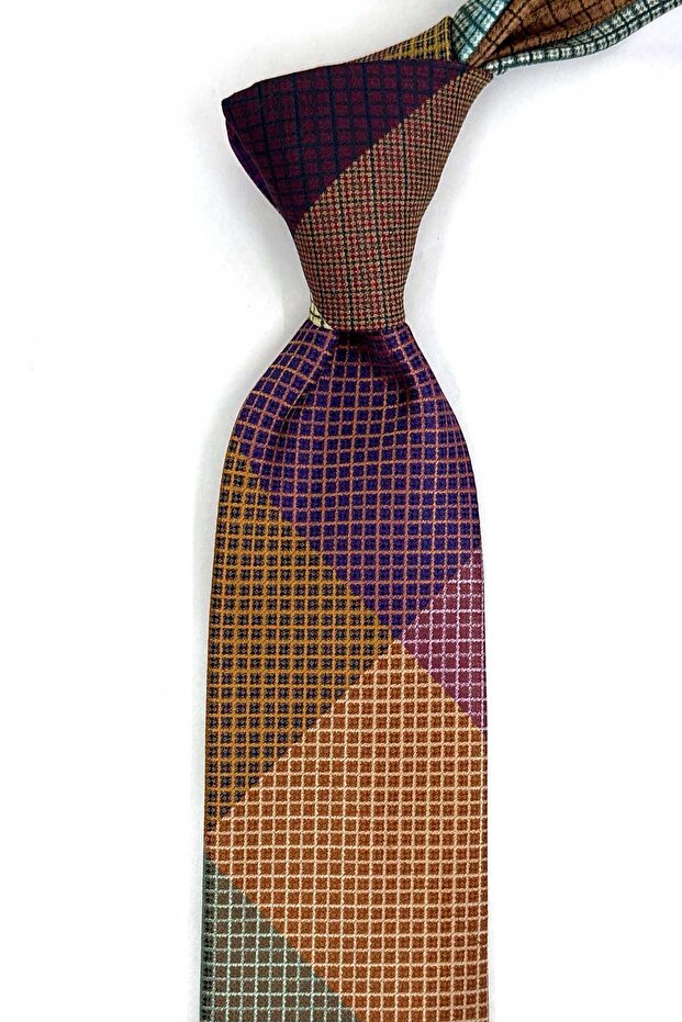 Small Pattern Multi Color Patchwork Classic Tie Kk13383 - 1