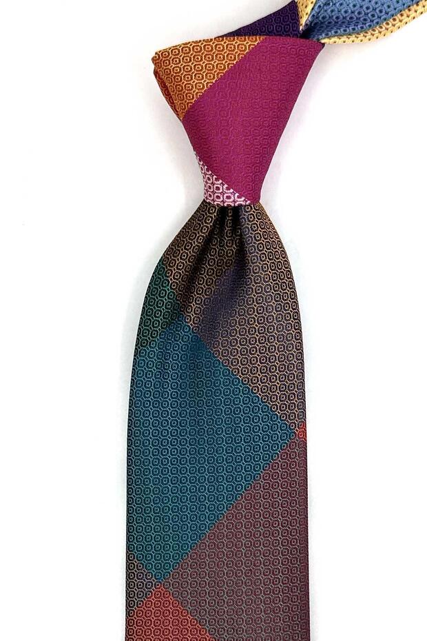 ربطة عنق كلاسيكية بنمط صغير متعدد الألوان KK13373 - 1