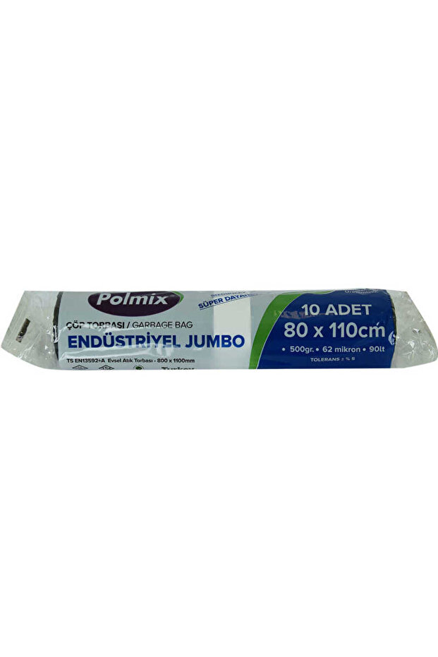 Garbage Bag Jumbo Size 80X110Cm 500Gr 62Micron 90Lt Black Roll 10 Pieces - Oem458-10179