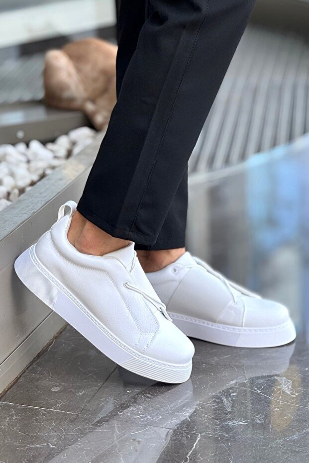 Zrc2603 - Premium İpekyol Elastic Style Men's Shoes White