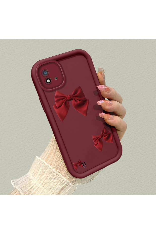 Realme C20/C20A Compatible High Quality Bow Ribbon Silicone Phone Case