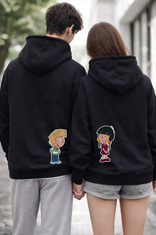 February 14 Valentine's Day Printed 2-Piece Double Combination Hooded Sweatshirt Hoodie