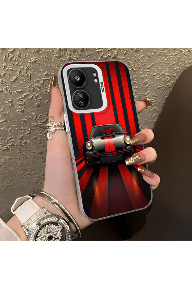 Classic Car Pattern Anti-Fall Slim Hard Case Compatible with Redmi 13C