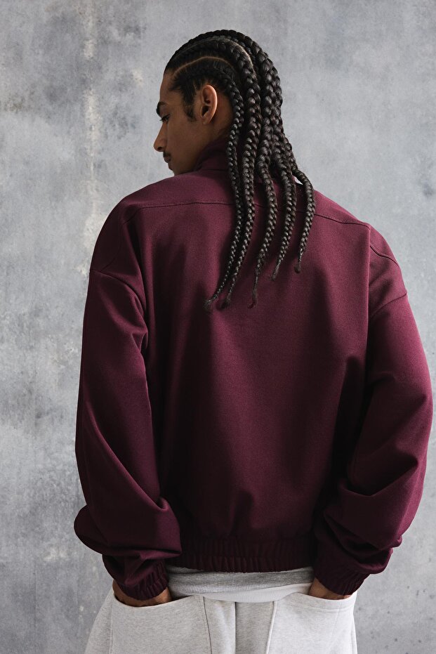 Fermuarlı baskılı sweatshirt - 2