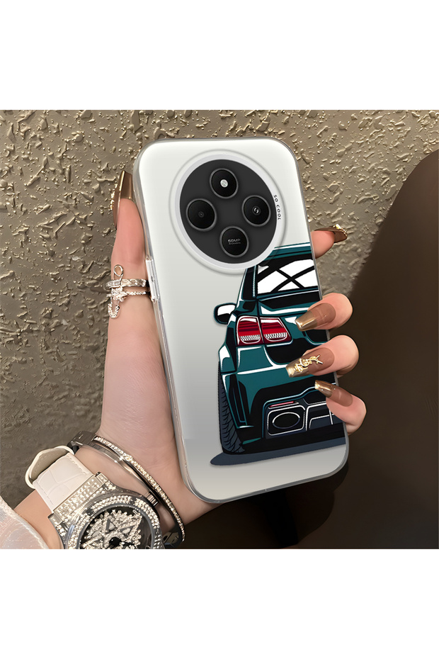 Car Pattern Anti-Fall Slim Hard Case Compatible with Redmi 14C