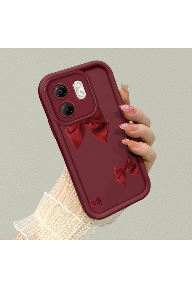 Infinix Hot 50I Compatible High-Quality Bow Ribbon Silicone Phone Case