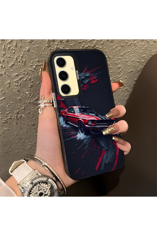 Classic Car Pattern Anti-Fall Slim Hard Case Compatible with Samsung Galaxy S24 Fe
