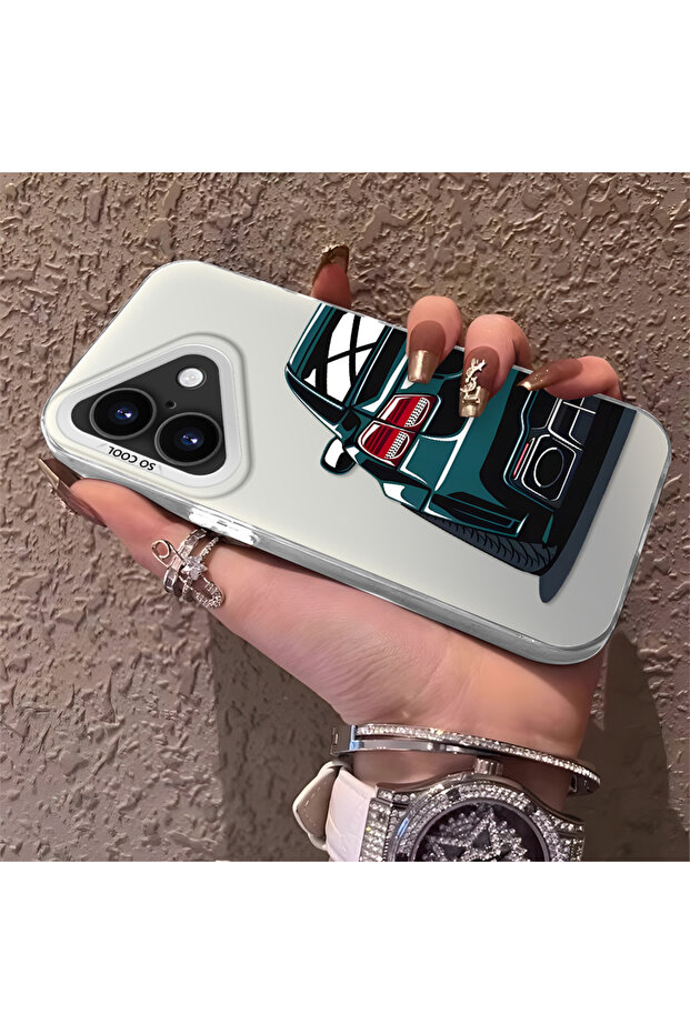 حافظة صلبة رفيعة مضادة للسقوط بنمط السيارة متوافقة مع هاتف iPhone 16 - 2