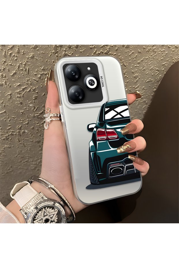 حافظة صلبة رفيعة مضادة للسقوط بنمط السيارة متوافقة مع هاتف Tecno Spark 20