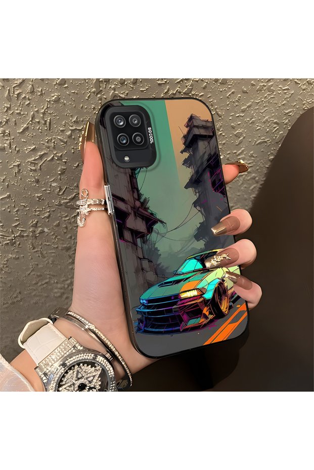Sport Car Pattern Anti Fall Slim Hard Case Compatible with Samsung Galaxy A12/M12