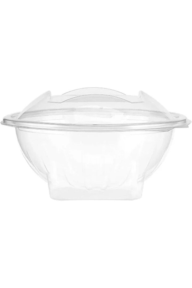 Clear Hinged Flower Bowls – 12 oz | 10 Pieces | Disposable Plastic Containers with Secu