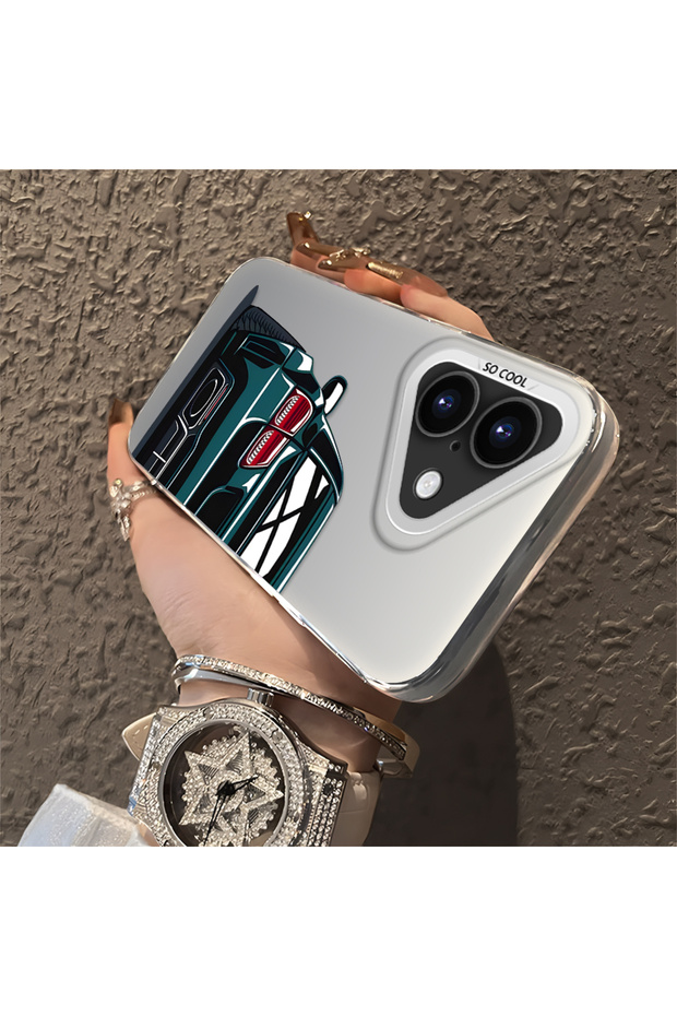 حافظة صلبة رفيعة مضادة للسقوط بنمط السيارة متوافقة مع هاتف iPhone 16 - 3