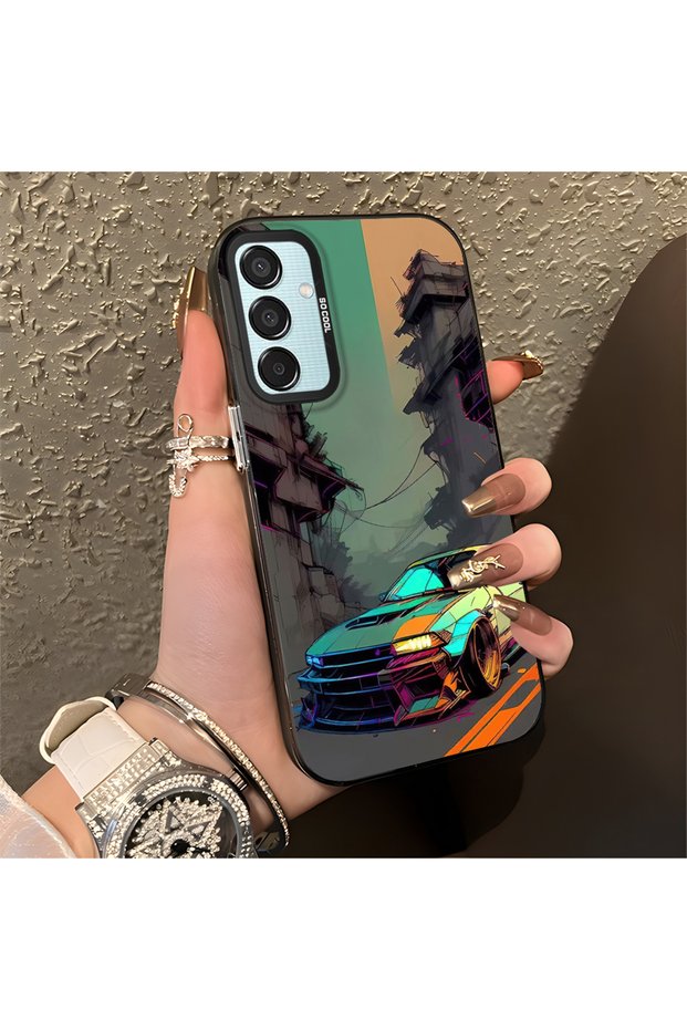 Sport Car Pattern Anti Fall Slim Hard Case Cover Compatible with Samsung Galaxy M15