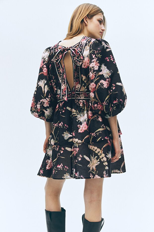 Keten Karışımlı Elbise - 6