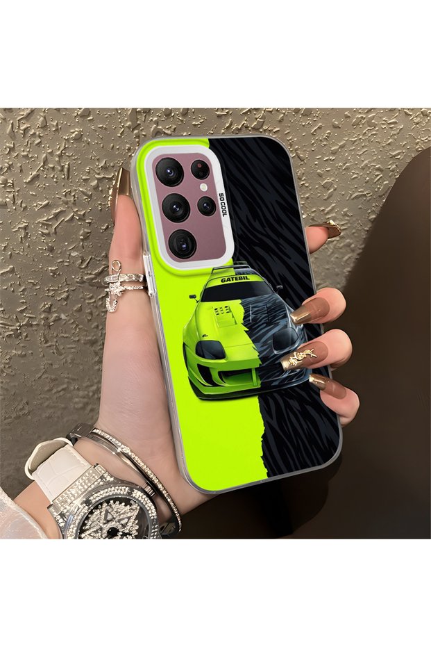 Lambo Pattern Anti-Fall Slim Hard Case Compatible with Samsung Galaxy S22 Ultra