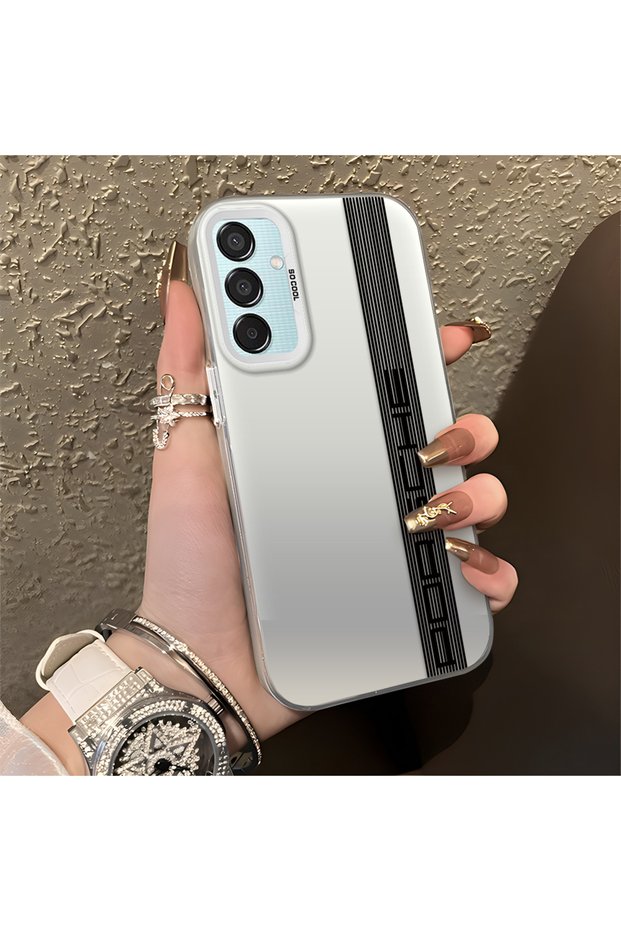 Car Badge Pattern Anti Fall Slim Hard Case Compatible with Samsung Galaxy M15