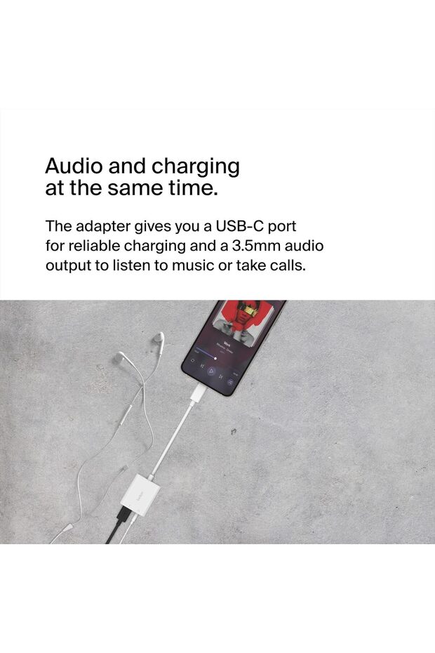 RockStar™ 3.5mm Audio + USB-C® Charge Adapter
