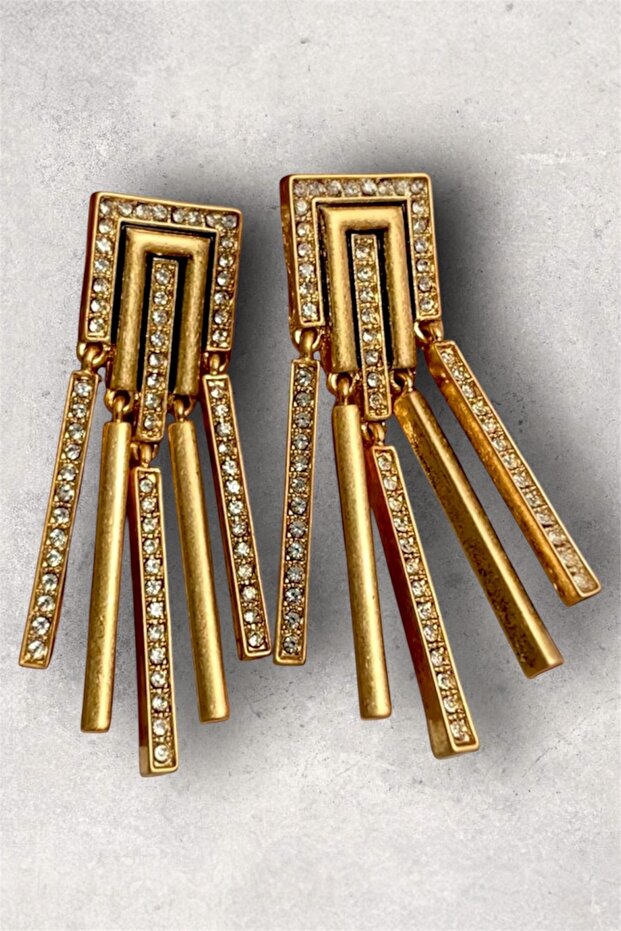 Zircon Stone Vintage Women's Earrings 7 cm
