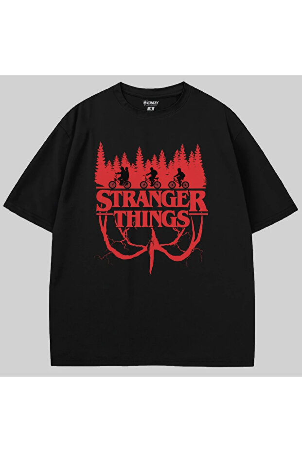 تيشيرت كبير الحجم بتصميم مستوحى من مسلسل Stranger Things Mind Flayer