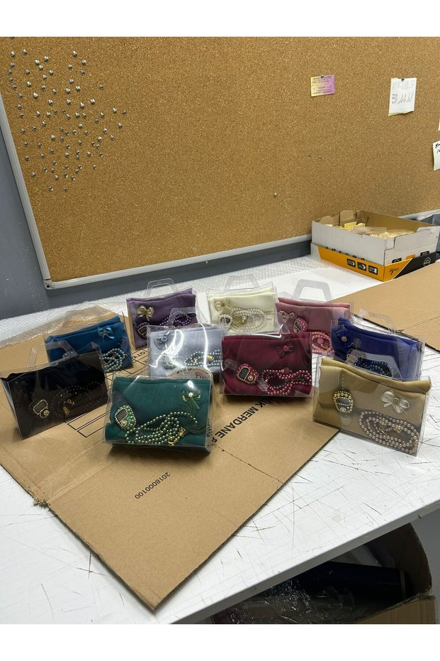 5 Acetate Bags with Headscarf, Zikirmatik Pearl Prayer Beads Set, Hajj Umrah Mevlüt Dowry Gift for Distribution