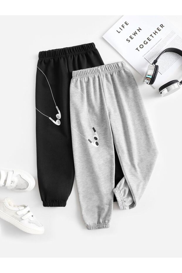 Black Gray Plain Unprinted Girls' and Boys' Tracksuits