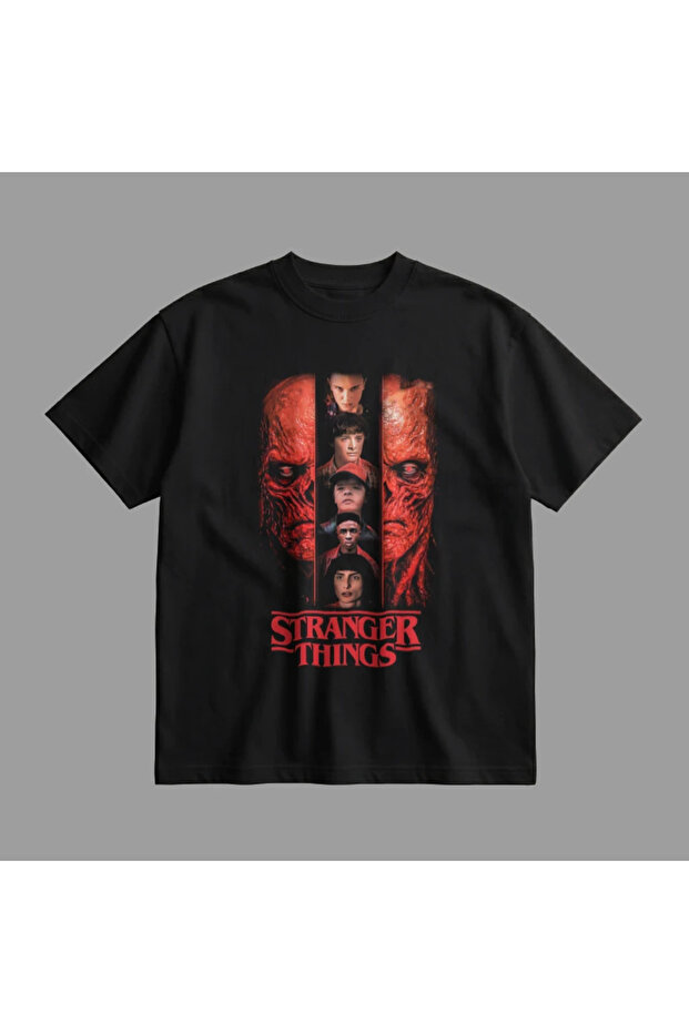 Vecna і діти Stranger Things Oversize Tişört - 4