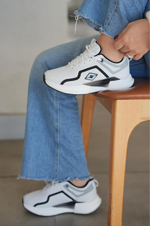 Women's White Orthopedic Sole Daily Sneakers 061