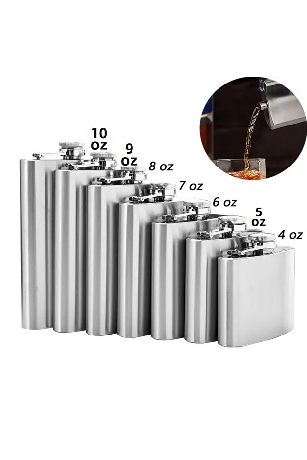 1Pc Outdoor Camping Stainless Steel Flask 7oz 8oz 9oz 10oz