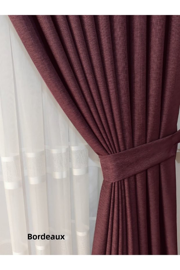 Linen Background Curtain 1/3 Pleated Single Panel for Cornice (30 Color Choices)