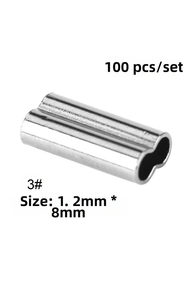 100pcs fishing single double barrel crimping sleeves tackle connector tools