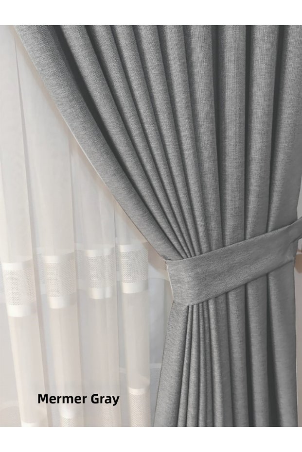 Linen Background Curtain 1/3 Pleated Single Panel for Cornice (30 Color Choices)
