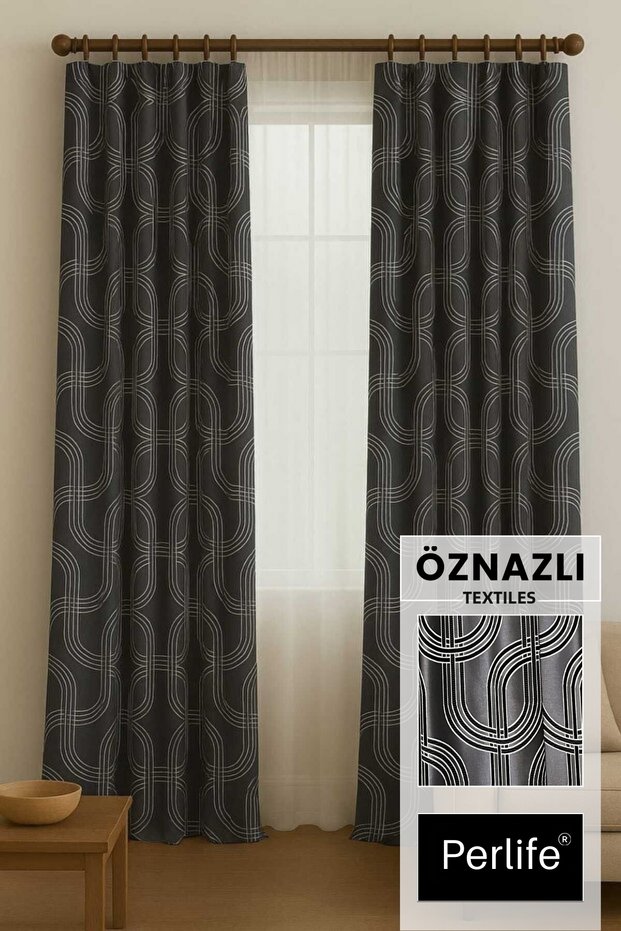 Custom Design Heavy Weight Ramforce Luxury Background Curtain (No Pleats, Straight Installation, Suitable for Cornice, Tieback)