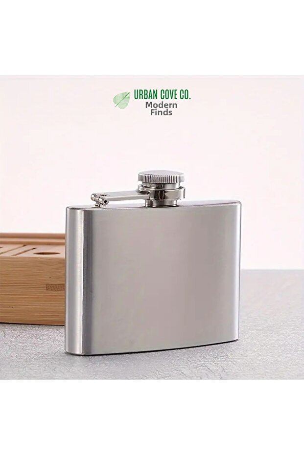 Premium, Stainless Steel Flask Square 4oz (118ml) Portable, Durable (1 Piece)