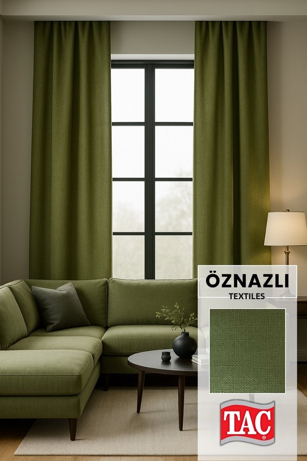 Natural Texture Linen Look Background Curtain – Extra-Firm Gathered, Rich Color Cartel Model, Simple and Stylish