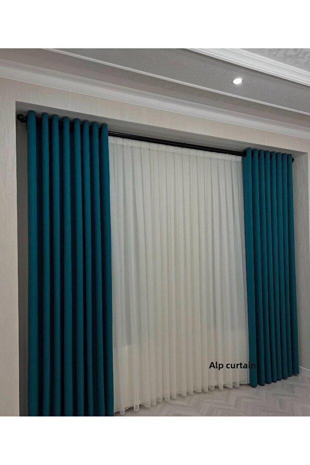 First Quality Iron-Free Non-Scratching Bamboo Tulle Curtain 1/2 Pleated Skirt with Leads (Sheer Pleated) Alpine Curtain