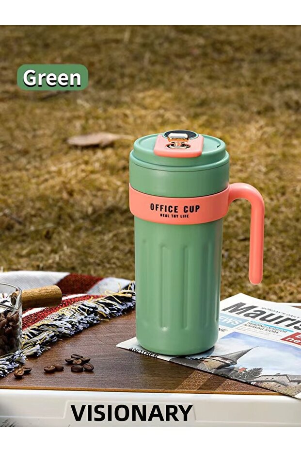 Stainless 316 Steel Thermos with Digital Display 650ml Anti-Slip Cup Mug Thermos