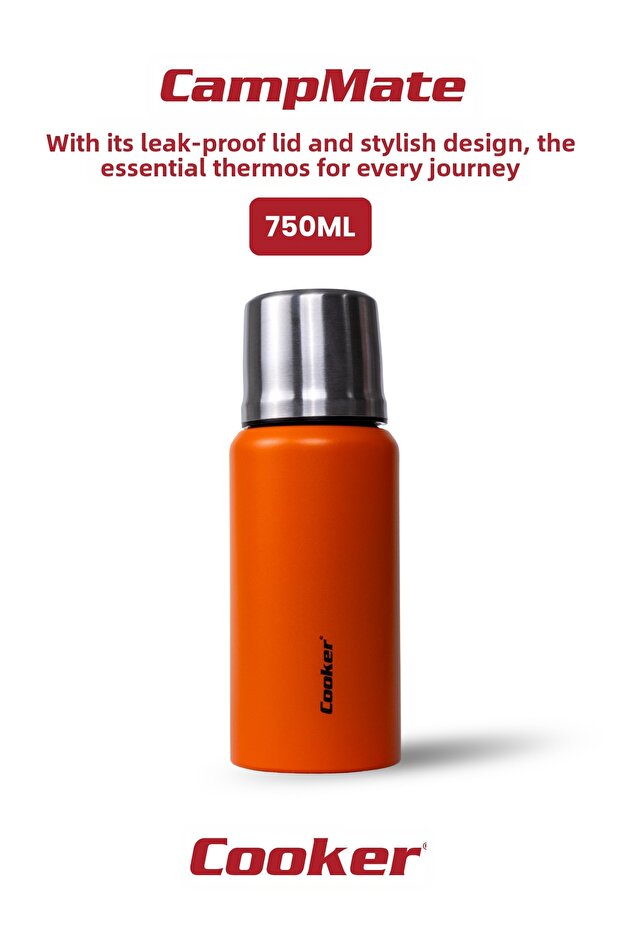 Campmate 750 ml Stainless Steel Thermos Orange Ckr2106